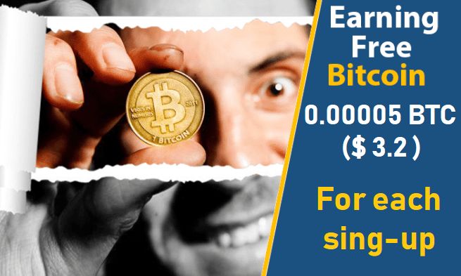 Sign Up Worldwide and Earn 0.00005 BTC Instantly