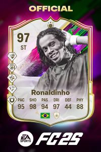 Ronaldinho Official Stats FC 25: The Ultimate Legend Card With 97 DRI & 98 SHO